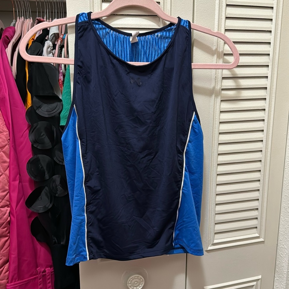 UNDER ARMOUR HEAT GEAR GOOD CONDITION NAVY & LIGHT BLUE WORKOUT TANK TOP SIZE XL